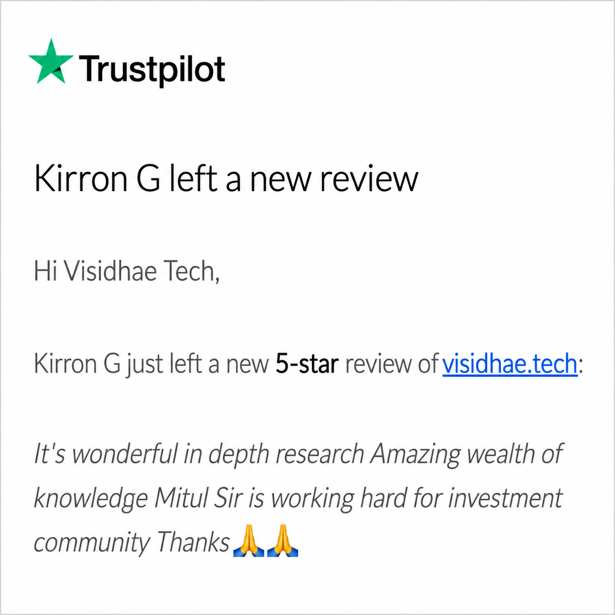 Testimonial Feedback