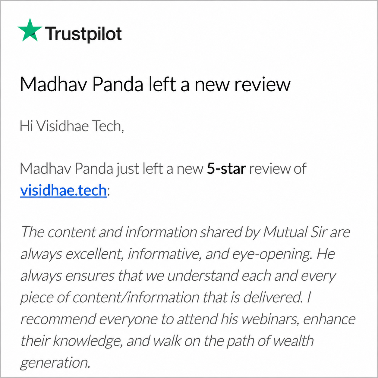 Testimonial Feedback
