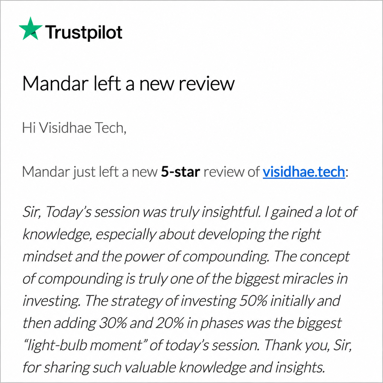 Testimonial Feedback