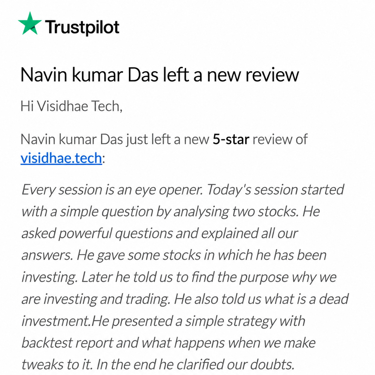 Testimonial Feedback